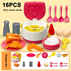 Kids Kitchen Cooking Toy Kitchen Pretend Play Set Cutting Food Toys Simulation Rice Cooker House Toy