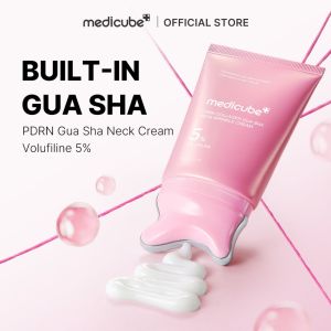 MEDICUBE PDRN Collagen Gua Sha Neck Cream 90g – Cream + Gua Sha in One Plump/Smooth Neck Wrinkles Non-Sticky 90g