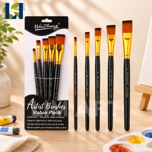 Bộ 5 cọ vẽ lông mềm cán gỗ màu đen chuyên dụng vẽ màu acrylic sơn dầu LIM ART