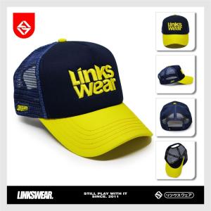 LINKSWEAR Topi Jaring Pria Trucker Hat Jaring Pria Dewasa Yellow Navy LTT103