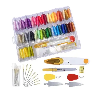ชุดไหมปักผ้า ปักมือ ปักครอสติช 50สี100สี