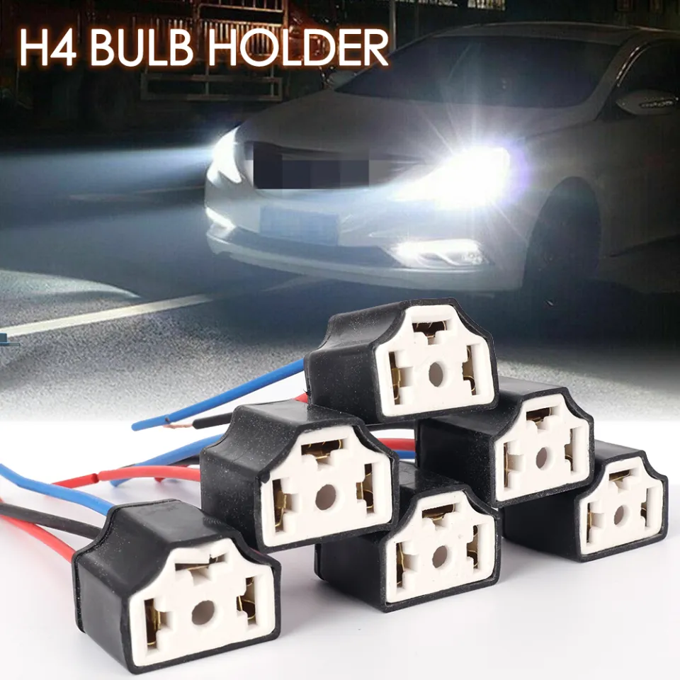 2pcs 3-Hole Car H4 Bulb Socket Female Plug Universal H4 Headlight