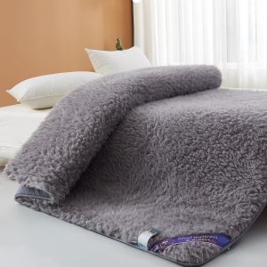 เบาะนั่งบ้านที่มีที่นอนอุ่นหนาขึ้นอยู่ในที่นอนในฤดูหนาว