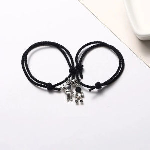 [BosuerCOD]2 Pcs/Set Gelang Couple Astronot Lonceng Pasangan Elastis Yang Dapat Disesuaikan Korea Wanita Pria Hadiah