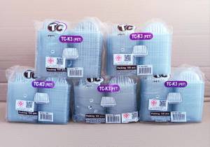 (ชุดละ 5 แพค) กล่องใส TC - K3 (PET) แพคละ 100 ชิ้น ยี่ห้อTC