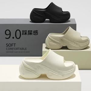 [Free Shipping] Spring And Summer New Simple Beach Sandals For Women High-Heeled Slip-On Sandals Thick-Soled Flip-Flops WomenS Sandals