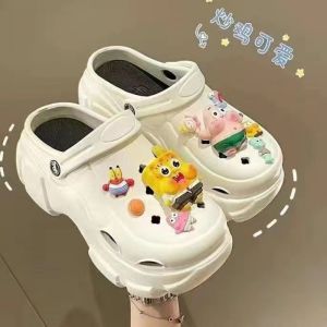 [Free Shipping] Spring And Summer DIY Perforated Shoes Non-Slip Fashionable And Cute Beach Slip-On Sandals For Women To Wear Outside