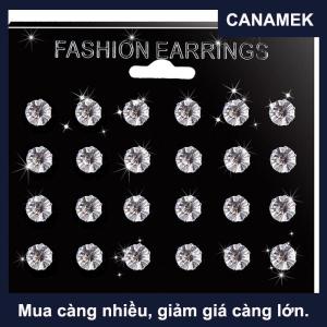 【CANAMEK】 6 12 cặp tinh thể Rhinestone tai Stud Bông tai cưới Bông Tai đồ trang sức quà tặng