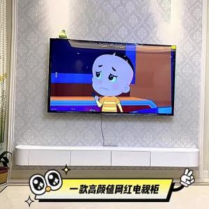 CraftedLiving SG-Solid Wood Suspended TV Cabinet Hanging Living Room Bedroom Floating Cabinet Slate TV Cabinet