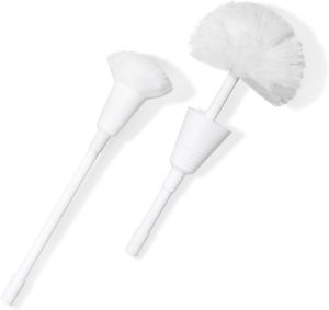 Don Aslett Johnny Mop Set of 5 Toilet Brushes 14" Handle to Easily Clean Toilet or Shower Scratch Free Bowl Swab Safe to Use with Your Favorite Toilet Bowl Cleaner