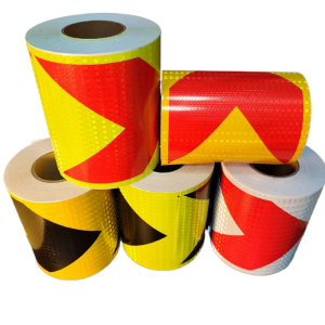 8Inch*16FT Reflective Warning Stickers Arrow Waterproof Self Adhesive Tapes High Visibility Caution Safety Reflectors For Trucks
