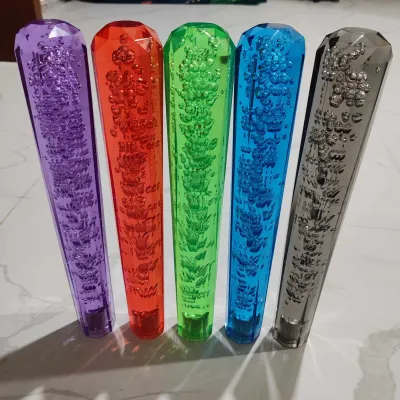 1Pc- 10cm15cm 20cm 25cm 30cm 5 Colors Universal Car Crystal Bubble Gear Stick Shift Lever Shifter Knob