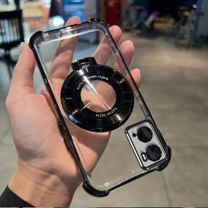 Case for OPPO A96 4G a76 4g phone casing Softcase Silicone shockproof Cover new design aesthetic Clear with holder SJXWXZJ01