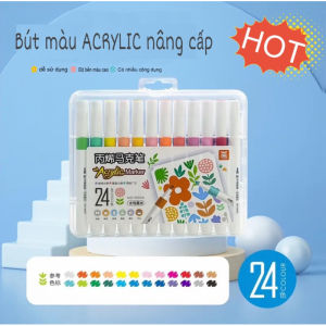 Set 120/80/60/48/36/24 Bút màu ACRYLIC Marker Đầu NHỌN CHỐNG THẤM NƯỚC Không Bị Nhoè Có Thể Vẽ Lên Đồ Vật Nhẵn lau được khi dính lên da