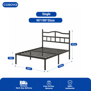 COSOVA Iron Bed Frame Durable Steel Full Heavy Duty Bed Single/Double Steel Bed Frame Home