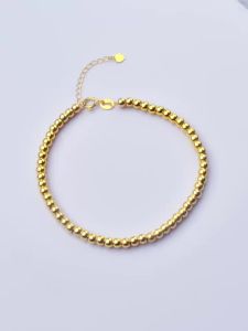XF800 Fine Jewelry Pure 18K YellowGold Bracelet Fine Jewelry au750 Ball Fashion Wedding PartvInniversary s575