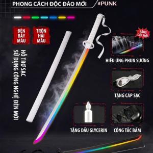 Đồ chơi Kiếm Lightsaber Phát Sáng Cyberpunk 100cm - Hiệu Ứng Khói Và Led Đổi Màu RGB Tặng Kèm Sạc