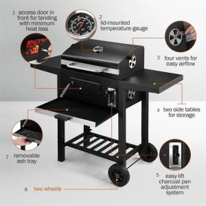 Barbecue grill portable outdoor BBQ double-sided table stainless steel grill multifunctional wheeled grill roasted chicken grill