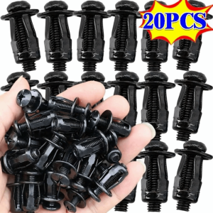 FEELDG 20PCS Vật liệu loại Bộ dụng cụ đai ốc tán Phụ kiện ren Hình dạng cánh hoa Bu lông vít tán Bền bỉ Ốc vít tự khóa Đai ốc tán nở Sửa chữa biển số xe