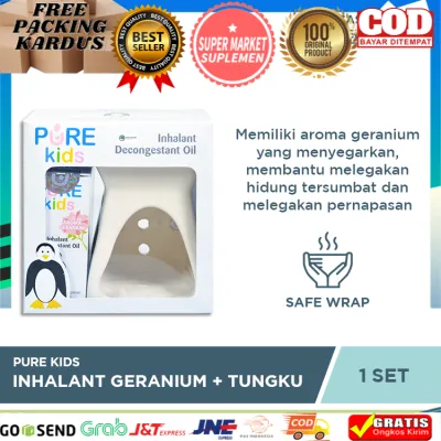 BISA COD/BAYAR DITEMPAT- Paket Pure Kids Inhalant Decongestant Geranium + Tungku Aromatheraphy PROMO-ORIGINAL 100% AMAN AMPUH TERLARIS