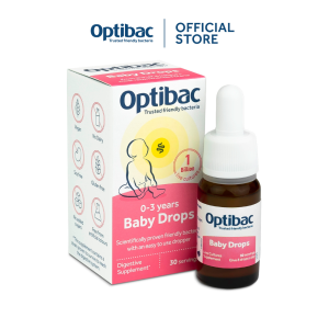 Men vi sinh Optibac Probiotics Baby Drops dạng giọt cho trẻ sơ sinh từ 0 đến 3 tuổi bổ sung lợi khuẩn đường ruột & hỗ trợ khả năng miễn dịch ngay từ tháng năm đầu đời (10ml/30 lần)