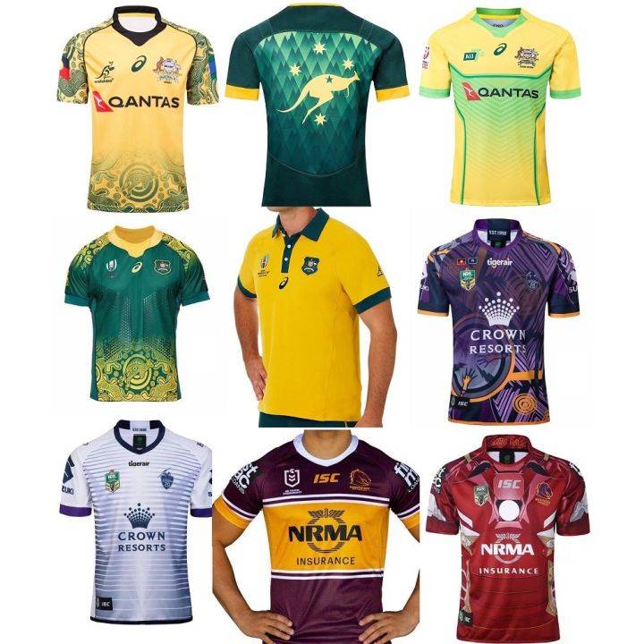 Australia Rugby Jersey Oz Qantas Kangaroo Melbourne Storm Brisbane NRL ...