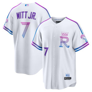 MLB Kansas Royals Embroidered Baseball Jersey 7 # WITTJR. Star Player City Theme Jersey