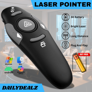 Wireless Presenter Laser Pointer PPT Clicker USB Remote Long Range for PC Mac Android PowerPoint