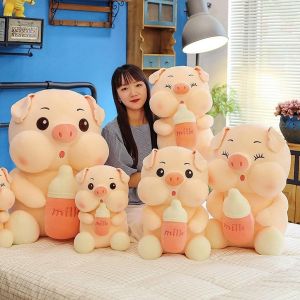 Gấu Bông Heo bông ôm bình sữa