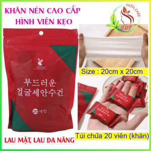 [Siêu Tiện Lợi] Túi 20 Khăn Nén Cao Cấp Hình Viên Kẹo Yifuyan Kích Thước 20cm*20cm Vải Bông Cotton 100% Dùng Để Lau Mặt Lau Chùi Đa Năng