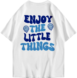 Kaos Oversized Tshirt Enjoy The Little Things Gambar Depan Belakang Kaos Oversize Wanita/Pria