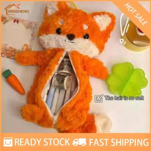 MIH ✨ COD ✨ กระเป๋าปากกาตุ๊กตาน่ารักกล่องดินสอตุ๊กตาจิ้งจอกการ์ตูนกระเป๋าใส่เครื่องเขียนความจุขนาดใหญ่นักเรียน