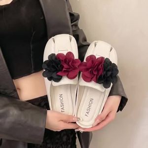 [Free Shipping] New Floral Style Closed-Toe Mules For Spring And Summer Slip-On Non-Slip Soft-Soled Sandals