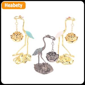 【2-3 days delivery】 Crane Incense Burner Holder Stove Lotus Incense Burner Antique Alloy Lotus Hanging Stove Tea Ceremony Craft Household Decoration