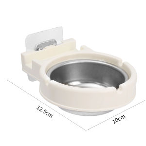 YESPERY Wall-mounted Stainless Steel Ashtray for Home or Office Use with Storage Rack