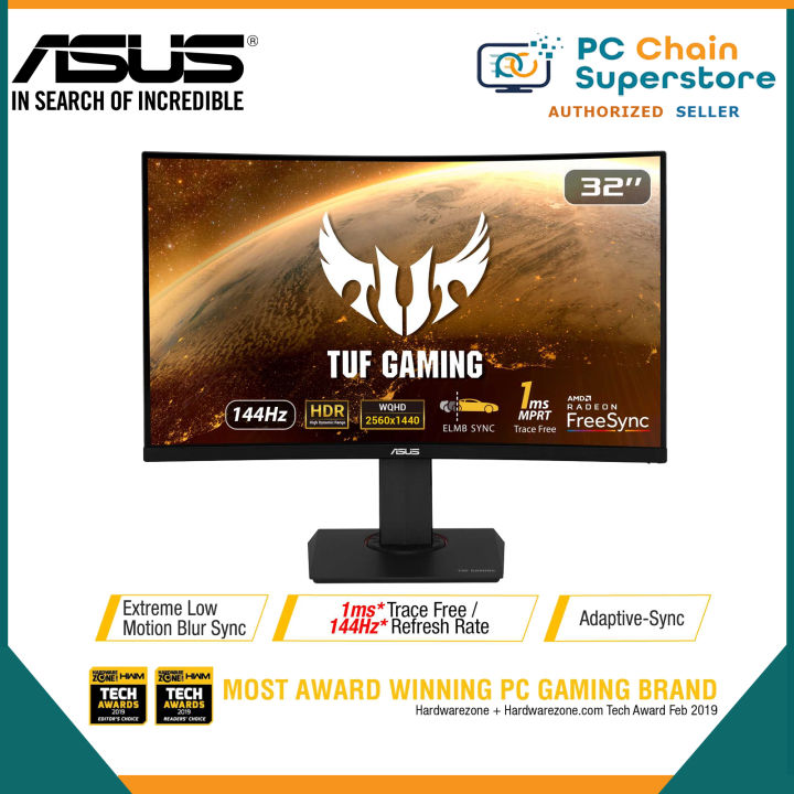 Asus Tuf Gaming Vg32vq Curved Hdr Gaming Monitor 32 Inch Wqhd 2560x1440 144hz 1ms Extreme