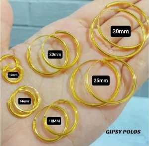 Anting Gipsy Polos Titanium Gold Anak dan Dewasa model simple kekinian
