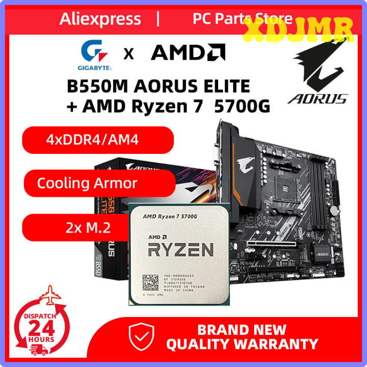 XDJMR Amd Ryzen 7 5700G Gigabyte B 550M Aorus Elite Motherboard Kit ...