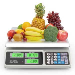 DEKES 88lb/40kg Price Computing Scale Digital Price Computing Scale with Stainless Steel Large Platform