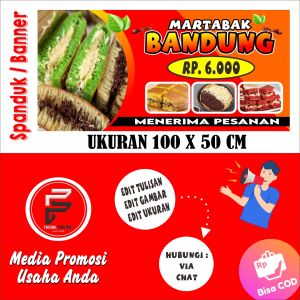 Spanduk Martabak Bandung / Banner Martabak Manis / Spanduk Martabak Ukuran 100 x 50 cm