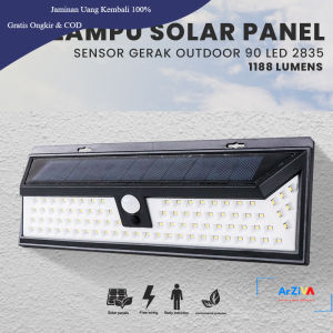 Lampu Dinding Solar Sensor Gerak Waterproof 90 LED 2835 Cool White - LF-1630