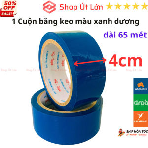 1 Cuộn băng keo màu xanh dương OPP rộng 4cm dài 65 mét lõi giấy 3mm giá tại xưởng - Shop Út Lớn