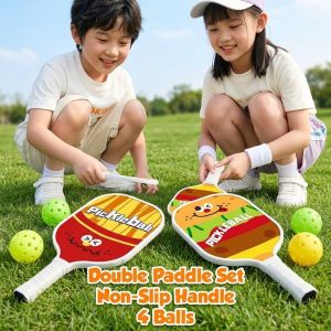 Kids Pickleball Paddle Lightweight Durable Comfort Grip Beginner Outdoor Sports Set Bag