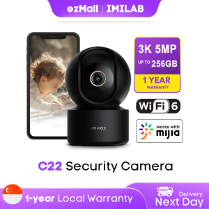 IMILAB C22 WiFi 6 3K Home Security Camera 5MP Smart CCTV Colour Night Vision IP Camera Motion Detection Works with Xiaomi Home APP