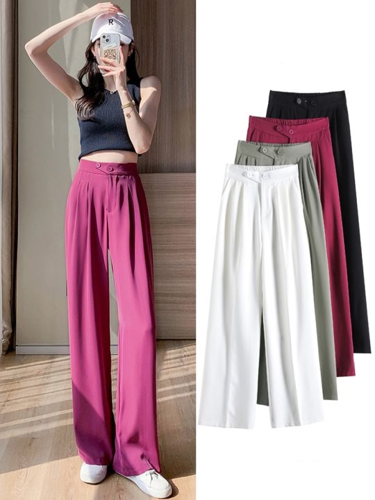 kinwoo women's suit pants high waist trousers loose type 23-34 pants ...