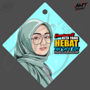 Gantungan Kaca Mobil/Pick Up/Truk Akrilik - Stiker Printing - Bebas Custom