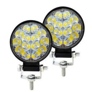Spotlight Working Light Led 42w Round Spotlight Fog Light Headlight For Suv Truck Excavator Light Scattered Light Super Bright