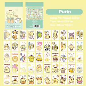 Whitespace 50pcs Mini Sanrio Family Sticker Book Cute Kuromi Cartoon Stickers Comel No Repeat Journal Scrapbooking Decoration
