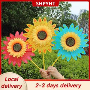 [COD] SHPYHT Local delivery Ship within 24 hours Colorful Sunflower Windmill Wind Turbine For Lawn Garden Party Decoration Outdoor Camping Picnic Garden Yard Decor