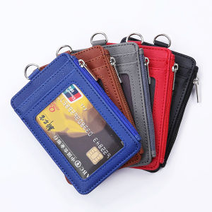 Multiple Card Slots Id Badge Holder Lanyard Zipper Pouch Men and Women Girls Student Name tag Cases Bus Card Holders Staff Work Supplies